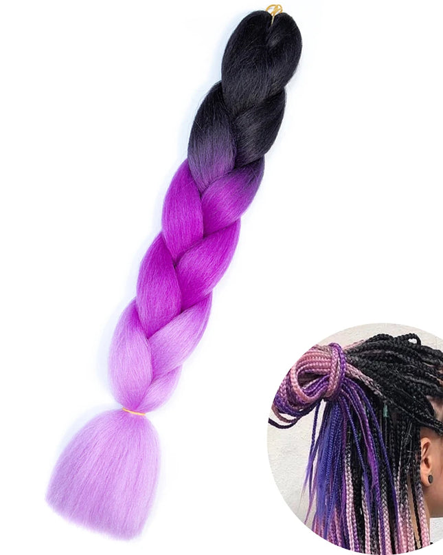 24" Synthetic Yaki Braids Hair kanekalon Ombre Braiding Hair Jumbo Braid Hair Extension For Women Hundreds of colors DIY Hair