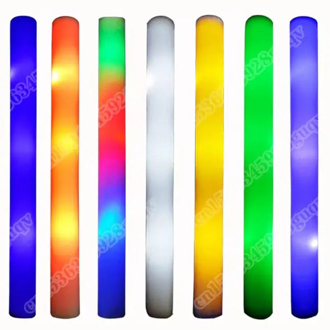 30Pcs Foam Glow Sticks with 3 Modes Colorful Led Flashing Glow Stick Glow in The Dark Party Supplies for Wedding Raves Concert