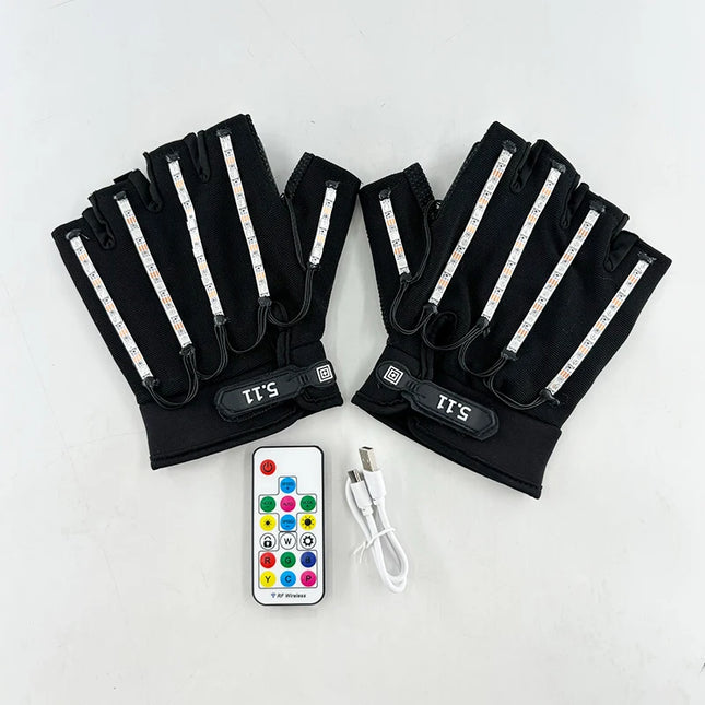 1Set Luminous Glasses Remote Control LED Glasses With Gloves Men Women Party Performence Props Glowing Glasses Festival Supplies