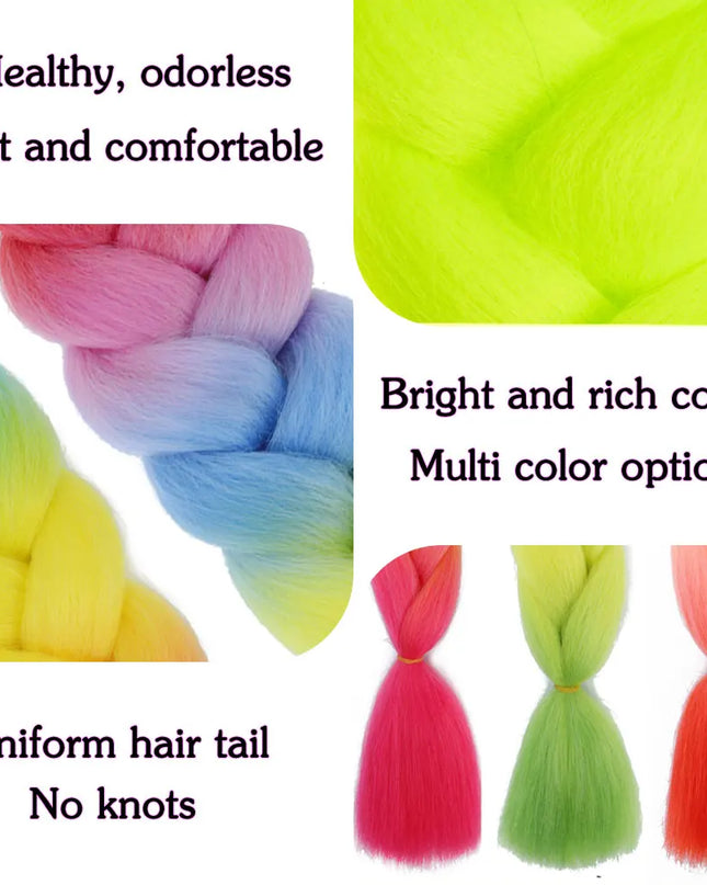 24" Synthetic Yaki Braids Hair kanekalon Ombre Braiding Hair Jumbo Braid Hair Extension For Women Hundreds of colors DIY Hair