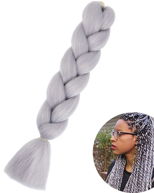 24" Synthetic Yaki Braids Hair kanekalon Ombre Braiding Hair Jumbo Braid Hair Extension For Women Hundreds of colors DIY Hair
