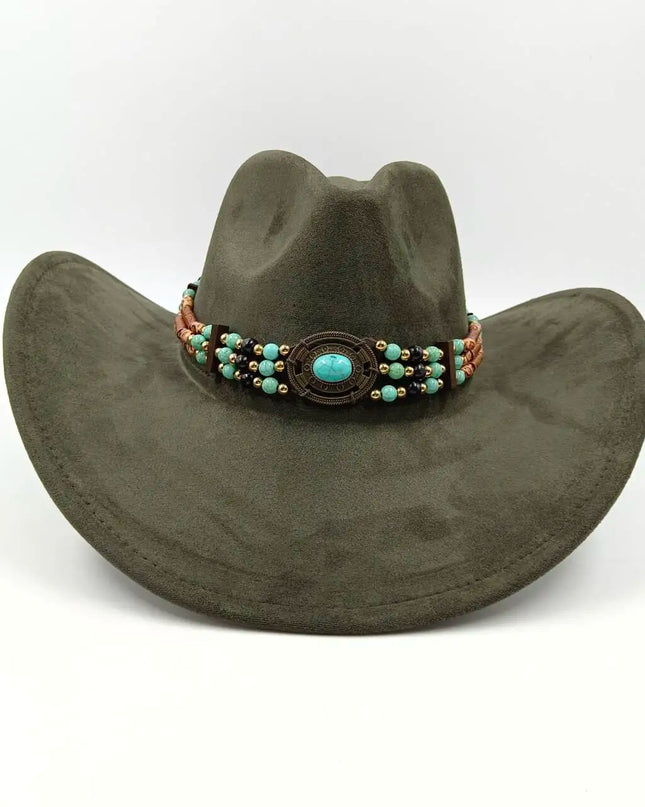Suede Western Cowboy Hat Men and Women Retro Gentleman Cowboy Hat New Accessories Straw Hat Hombre Suede Big Brim Hat