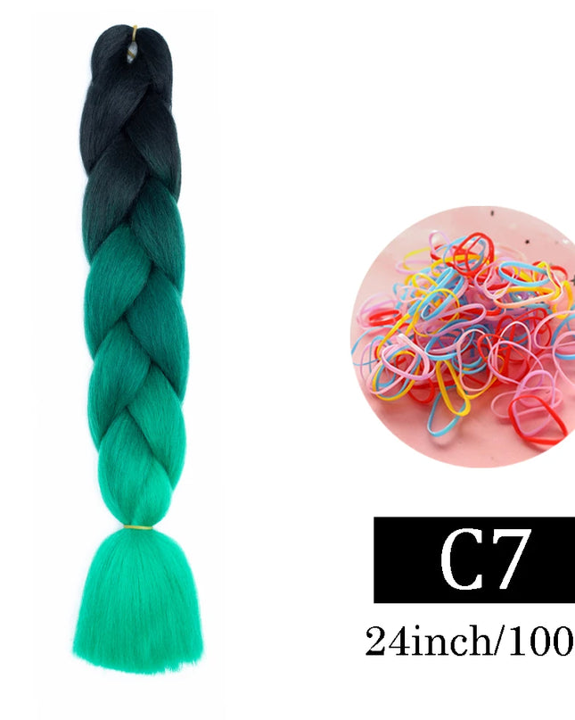 24 Inch Jumbo Braids Extensions Synthetic Braiding Hair Afro Ombre Color kanekalon Hair for Children Braid