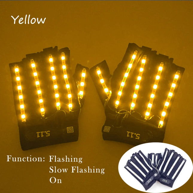 1Set Luminous Glasses Remote Control LED Glasses With Gloves Men Women Party Performence Props Glowing Glasses Festival Supplies