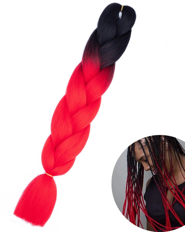 24" Synthetic Yaki Braids Hair kanekalon Ombre Braiding Hair Jumbo Braid Hair Extension For Women Hundreds of colors DIY Hair
