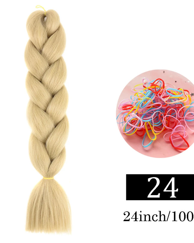 24 Inch Jumbo Braids Extensions Synthetic Braiding Hair Afro Ombre Color kanekalon Hair for Children Braid