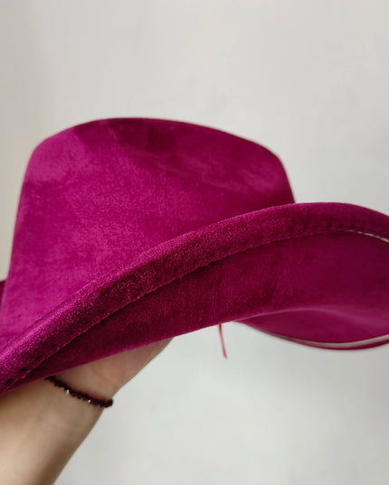 Classic Suede Leather 7.5CM Western Cowboy Women's Fedora Hat Men's Church Jazz Hat Fashion Travel Party Hat Denim Hat 2024