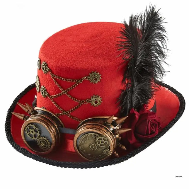 Steampunk Time Hat Steampunk Top Hat For Men With Goggles Steampunk Hat