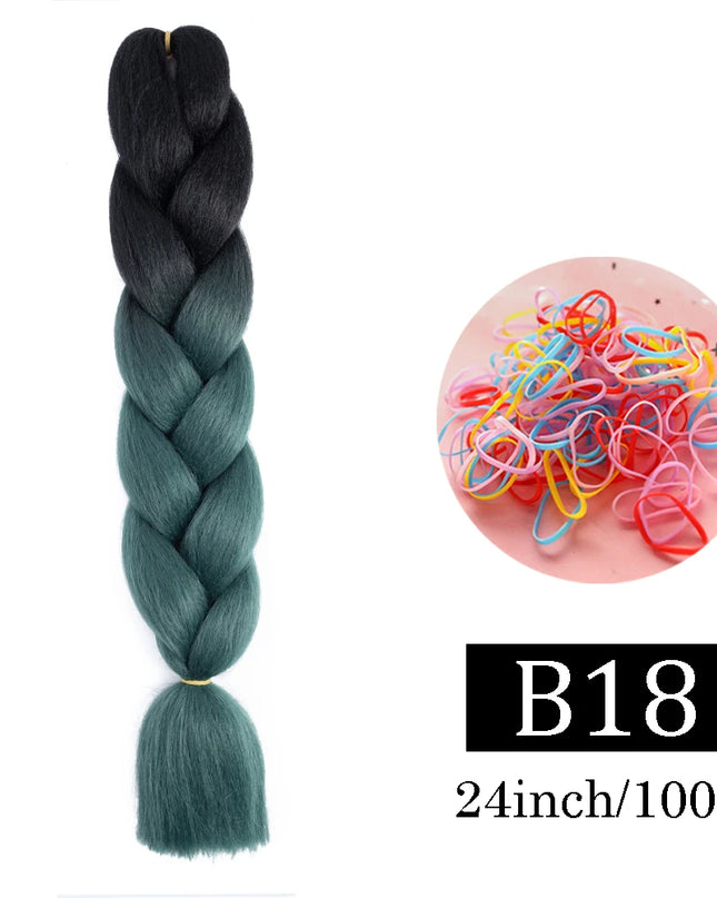 24 Inch Jumbo Braids Extensions Synthetic Braiding Hair Afro Ombre Color kanekalon Hair for Children Braid
