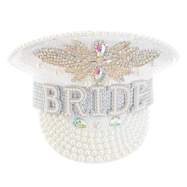 Corzzet Luxury Silver Sequined & Diamonds Club Party Rave Rock Cosplay Accessories Steampunk Military Hat Masquerade Costumes