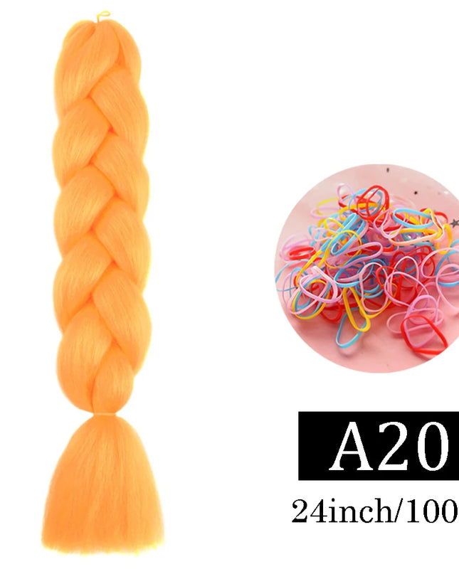24 Inch Jumbo Braids Extensions Synthetic Braiding Hair Afro Ombre Color kanekalon Hair for Children Braid