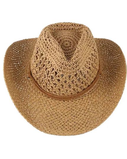 Army Green Camo Cowboy Hat Straw Hat Star Jazz Straw Hat Panama Paper Grass Western United States Cowboy Hat Fashion Travel