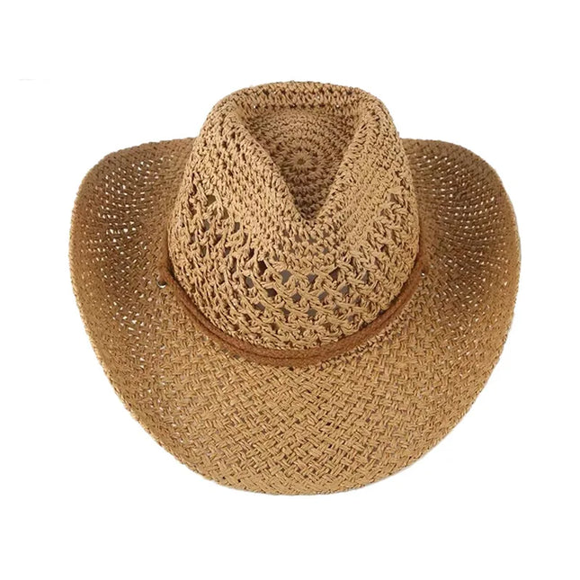 Army Green Camo Cowboy Hat Straw Hat Star Jazz Straw Hat Panama Paper Grass Western United States Cowboy Hat Fashion Travel