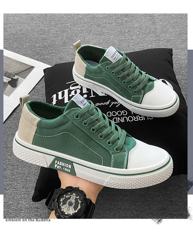 2025 Men's Canvas Shoes Outdoor Fashion Skateboard Shoes for Men Comfor Non-Slip Casual Sneakers Breathable Men Walking Shoes