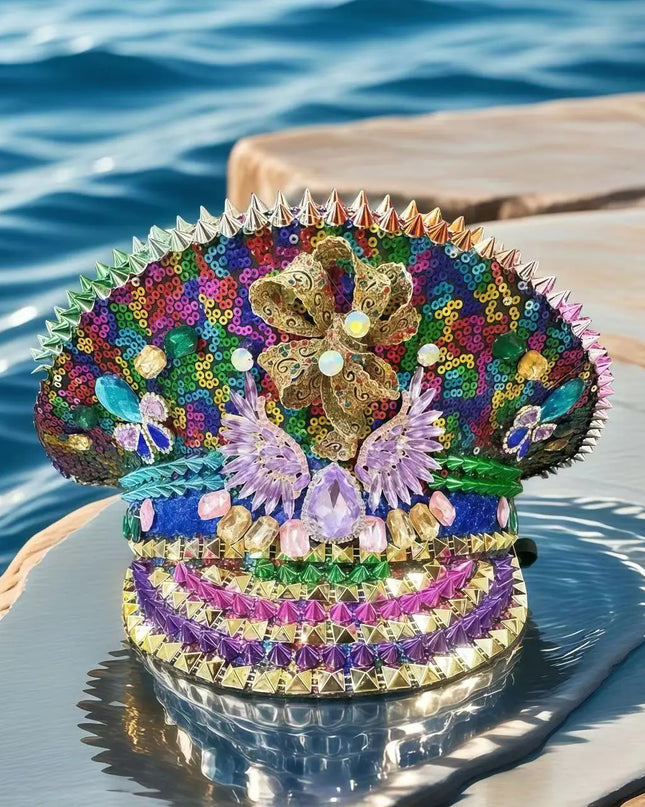 2025 Spring Captains Hat for Men Unisex Handmade Steampunk Burning Man Mardi Gras Hat Masquerade 80% off HongLuan Free Shipping