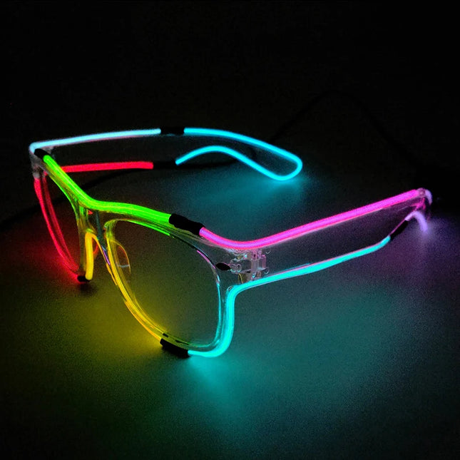 1PC Light Up LED Glasses Glow Sunglasses EL Wire Neon Glasses Glow in The Dark Party Supplies Neon Party Favors for Kids Adults