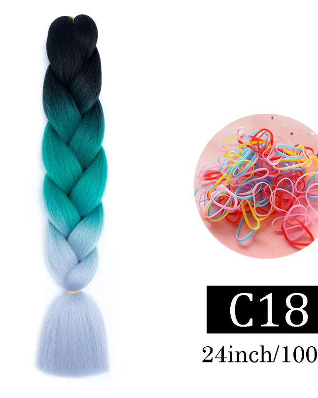 24 Inch Jumbo Braids Extensions Synthetic Braiding Hair Afro Ombre Color kanekalon Hair for Children Braid