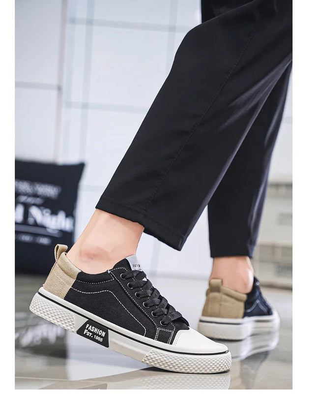 2025 Men's Canvas Shoes Outdoor Fashion Skateboard Shoes for Men Comfor Non-Slip Casual Sneakers Breathable Men Walking Shoes