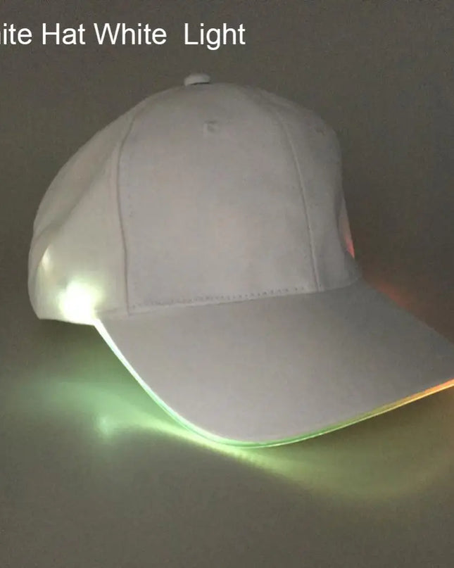 Peaked Cap Cap Fashion Hat Unisex Solid Color LED Luminous Baseball Christmas Party Peaked Cap