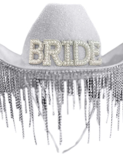 Rhinestones Tassels Hat for Women Teens Girl Breathable Wide Brim BeachSun Hat Music Festival Hat Bachelorette Party Cap