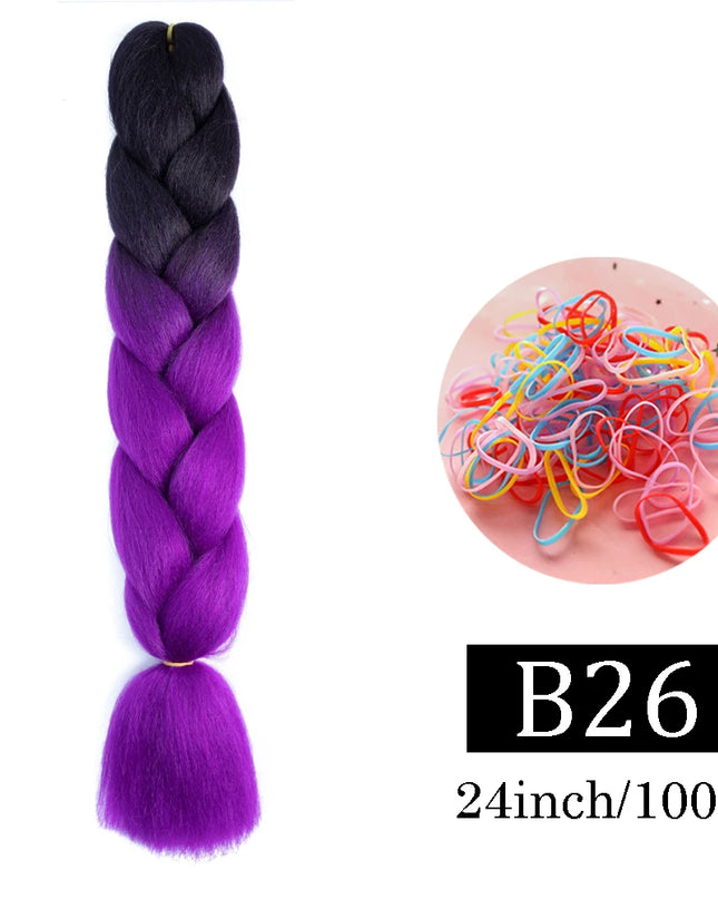 24 Inch Jumbo Braids Extensions Synthetic Braiding Hair Afro Ombre Color kanekalon Hair for Children Braid