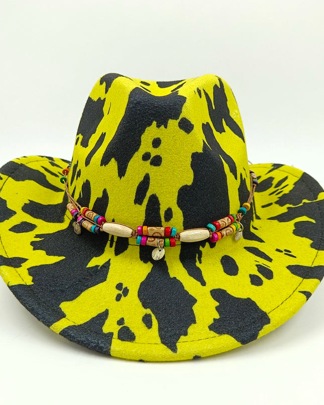 2021 cowboy hat jazz cow pattern curved edge monochrome knight felt hat for men and women with big eaves шапка мужская