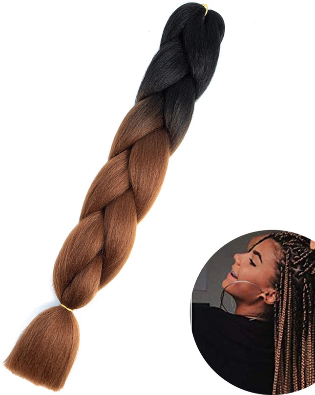 24" Synthetic Yaki Braids Hair kanekalon Ombre Braiding Hair Jumbo Braid Hair Extension For Women Hundreds of colors DIY Hair