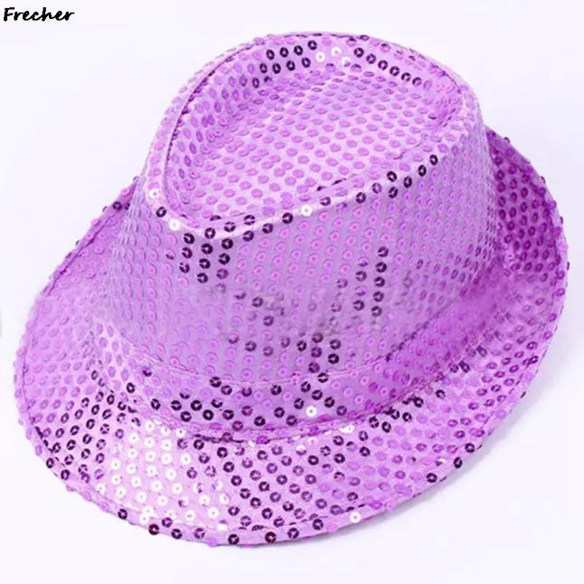 Dance Show Party Jazz Hat Glitter Sequins Cowboy Caps Fashion Role Play Prop Performance Costume Women Men Beading Hats Fedoras
