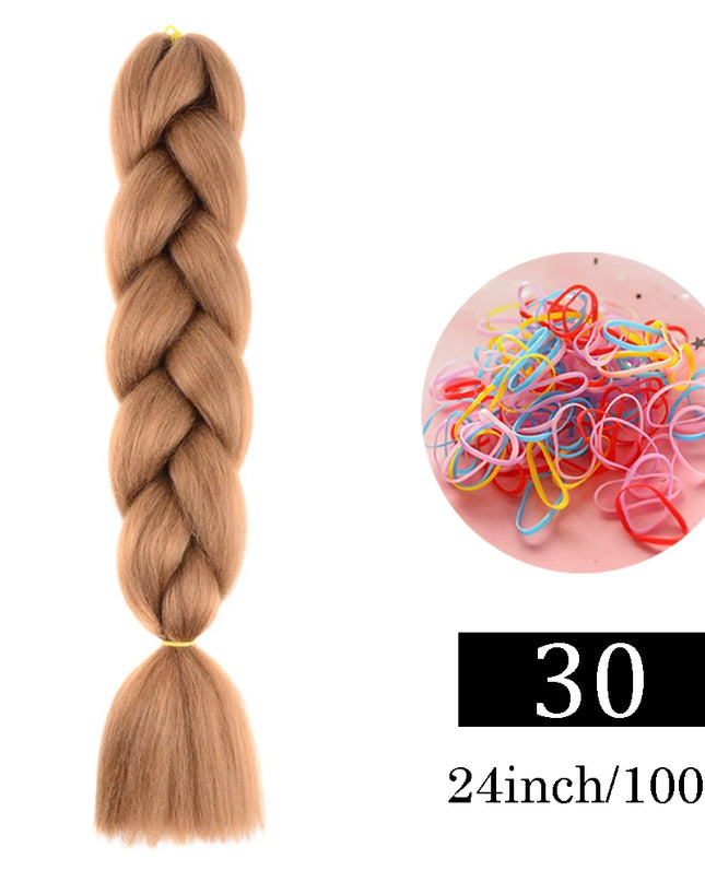 24 Inch Jumbo Braids Extensions Synthetic Braiding Hair Afro Ombre Color kanekalon Hair for Children Braid