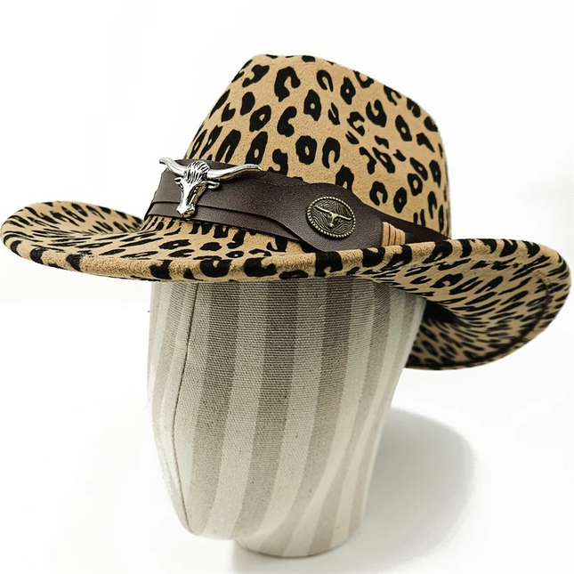 2021 cowboy hat jazz cow pattern curved edge monochrome knight felt hat for men and women with big eaves шапка мужская
