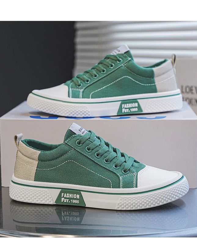 2025 Men's Canvas Shoes Outdoor Fashion Skateboard Shoes for Men Comfor Non-Slip Casual Sneakers Breathable Men Walking Shoes