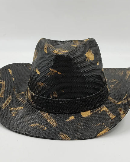 Army Green Camo Cowboy Hat Straw Hat Star Jazz Straw Hat Panama Paper Grass Western United States Cowboy Hat Fashion Travel