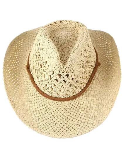 Army Green Camo Cowboy Hat Straw Hat Star Jazz Straw Hat Panama Paper Grass Western United States Cowboy Hat Fashion Travel