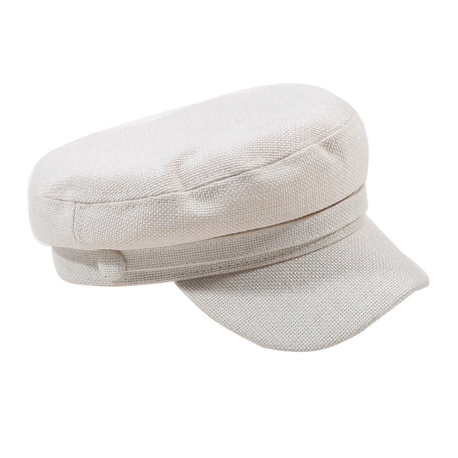 Fashion Women Men Military Hat Spring Autumn Sailor Hats Black Ladies Beret Caps Flat Top Captain Cap Travel Cadet Octagonal Hat