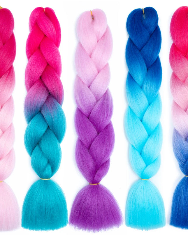 24 Inch Jumbo Braids Extensions Synthetic Braiding Hair Afro Ombre Color kanekalon Hair for Children Braid