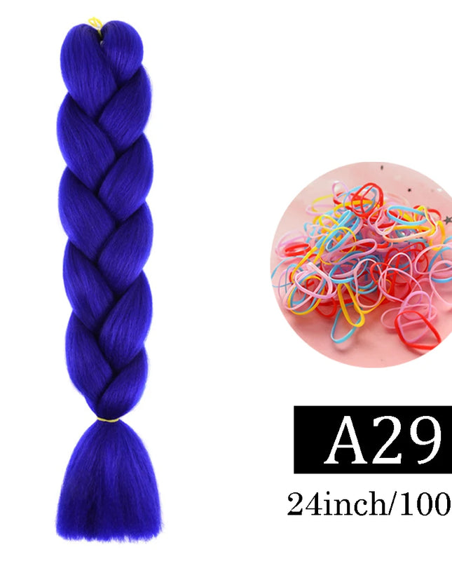 24 Inch Jumbo Braids Extensions Synthetic Braiding Hair Afro Ombre Color kanekalon Hair for Children Braid