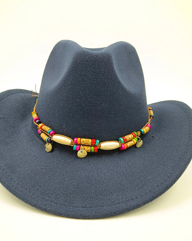 2021 cowboy hat jazz cow pattern curved edge monochrome knight felt hat for men and women with big eaves шапка мужская