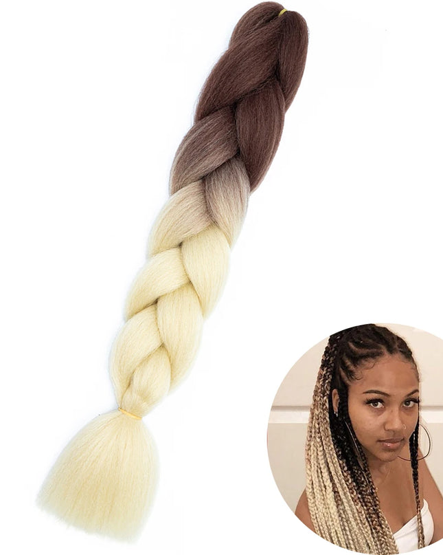 24" Synthetic Yaki Braids Hair kanekalon Ombre Braiding Hair Jumbo Braid Hair Extension For Women Hundreds of colors DIY Hair
