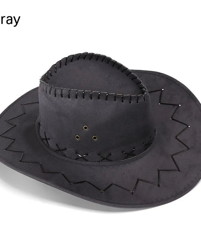 Western Cowboy Hat for Men Women Kids Fedora Outdoor Wide Brim Faux Leather Summer Wide Brim Beach Travel Cap Black White Pink