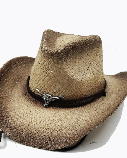 Army Green Camo Cowboy Hat Straw Hat Star Jazz Straw Hat Panama Paper Grass Western United States Cowboy Hat Fashion Travel