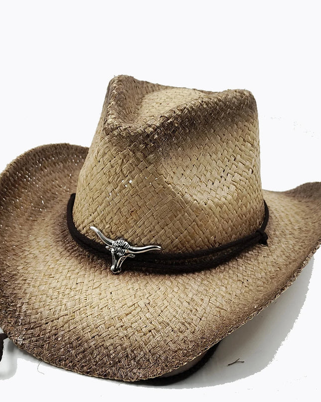 Army Green Camo Cowboy Hat Straw Hat Star Jazz Straw Hat Panama Paper Grass Western United States Cowboy Hat Fashion Travel