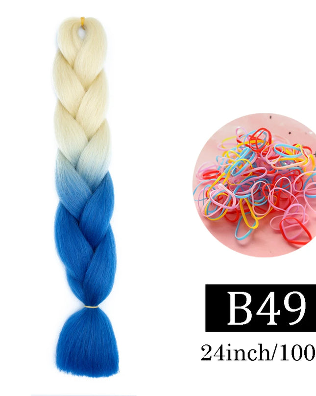 24 Inch Jumbo Braids Extensions Synthetic Braiding Hair Afro Ombre Color kanekalon Hair for Children Braid