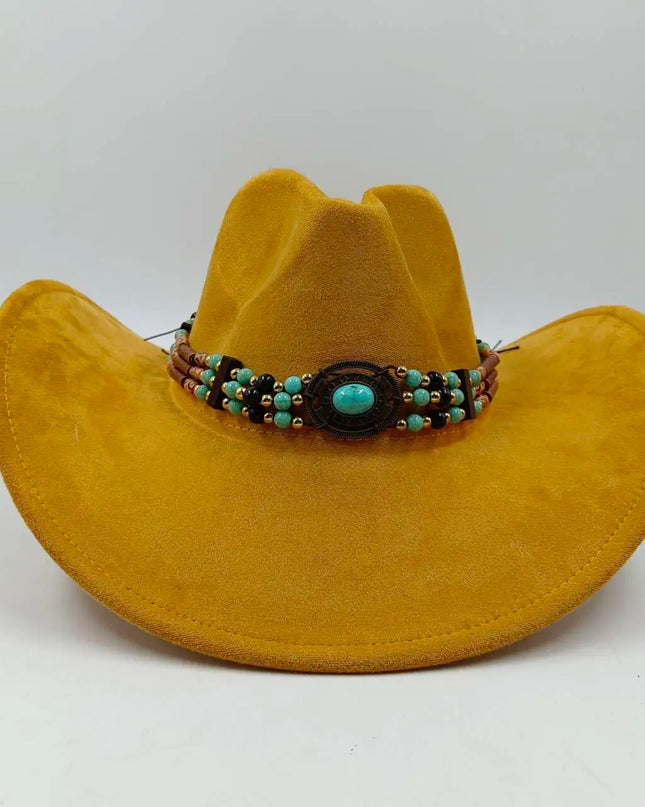 Suede Western Cowboy Hat Men and Women Retro Gentleman Cowboy Hat New Accessories Straw Hat Hombre Suede Big Brim Hat
