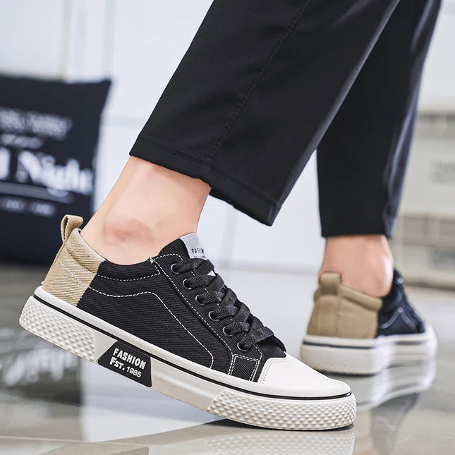 2025 Men's Canvas Shoes Outdoor Fashion Skateboard Shoes for Men Comfor Non-Slip Casual Sneakers Breathable Men Walking Shoes