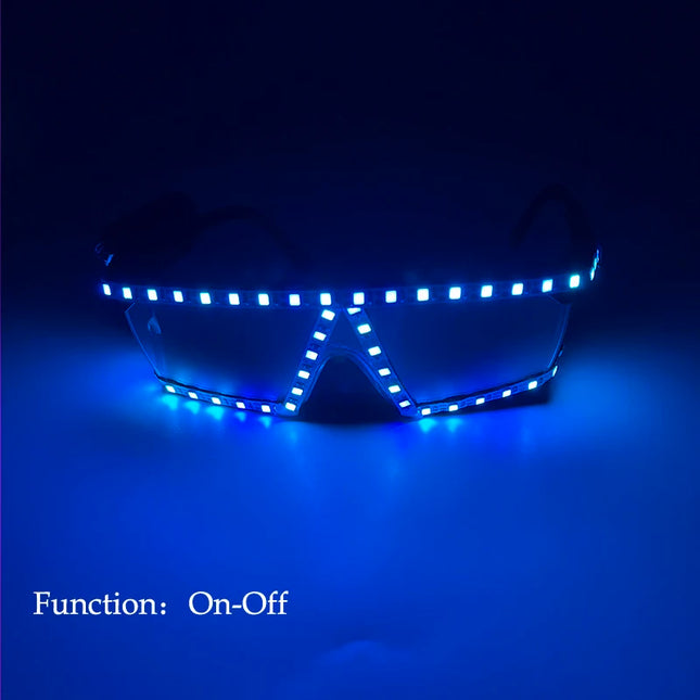 1Set Luminous Glasses Remote Control LED Glasses With Gloves Men Women Party Performence Props Glowing Glasses Festival Supplies