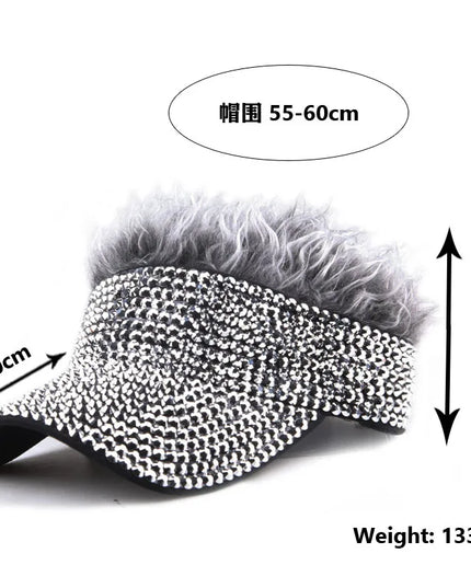 [YARBUU] New Fashion Four Seasons Baseball Cap For Men Wig Hat Rhinestone Gorras Hombre Sun Protection Casquette Hats Adjustable