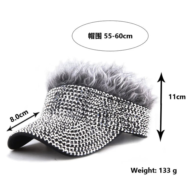 [YARBUU] New Fashion Four Seasons Baseball Cap For Men Wig Hat Rhinestone Gorras Hombre Sun Protection Casquette Hats Adjustable