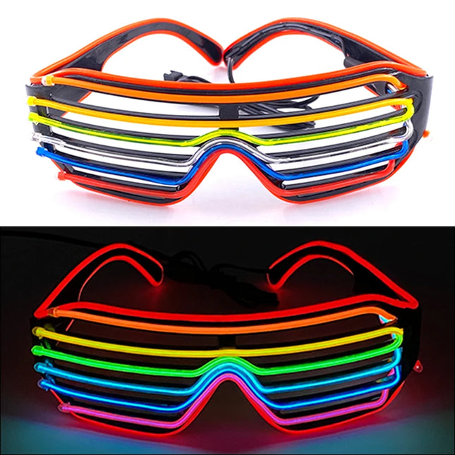 1PC Light Up LED Glasses Glow Sunglasses EL Wire Neon Glasses Glow in The Dark Party Supplies Neon Party Favors for Kids Adults