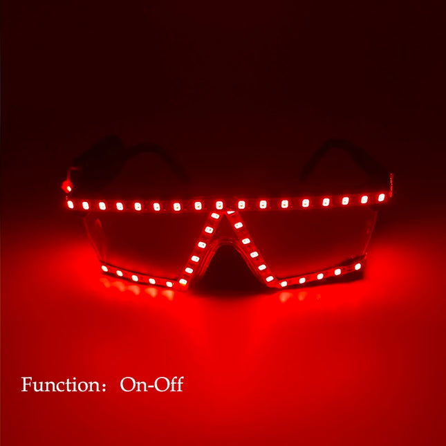 1Set Luminous Glasses Remote Control LED Glasses With Gloves Men Women Party Performence Props Glowing Glasses Festival Supplies