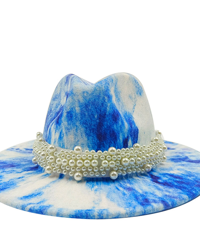 bulk price fedora hat for women Tie dyed hat   3d painted felt hat party hat model photo wide brim panama cap unisex cap